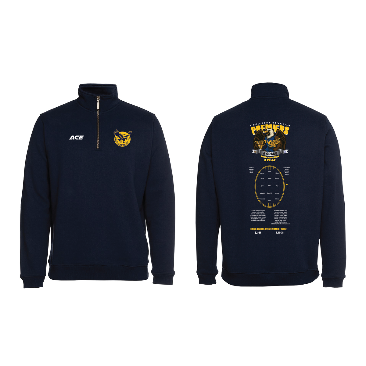 Lincoln South 3 Peat Premiers 1/2 Zip