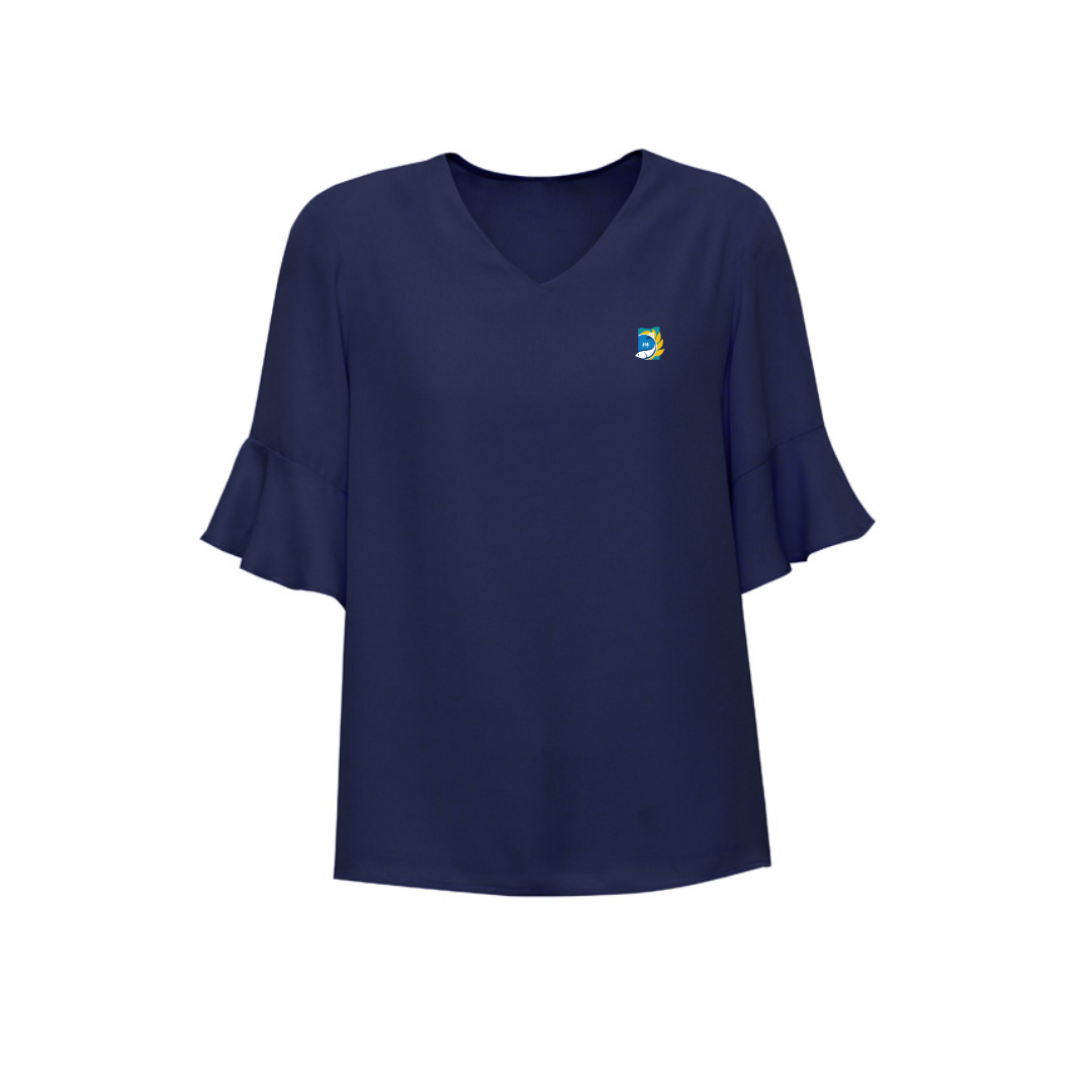 COPL Womens Aria Fluted Sleeve Blouse