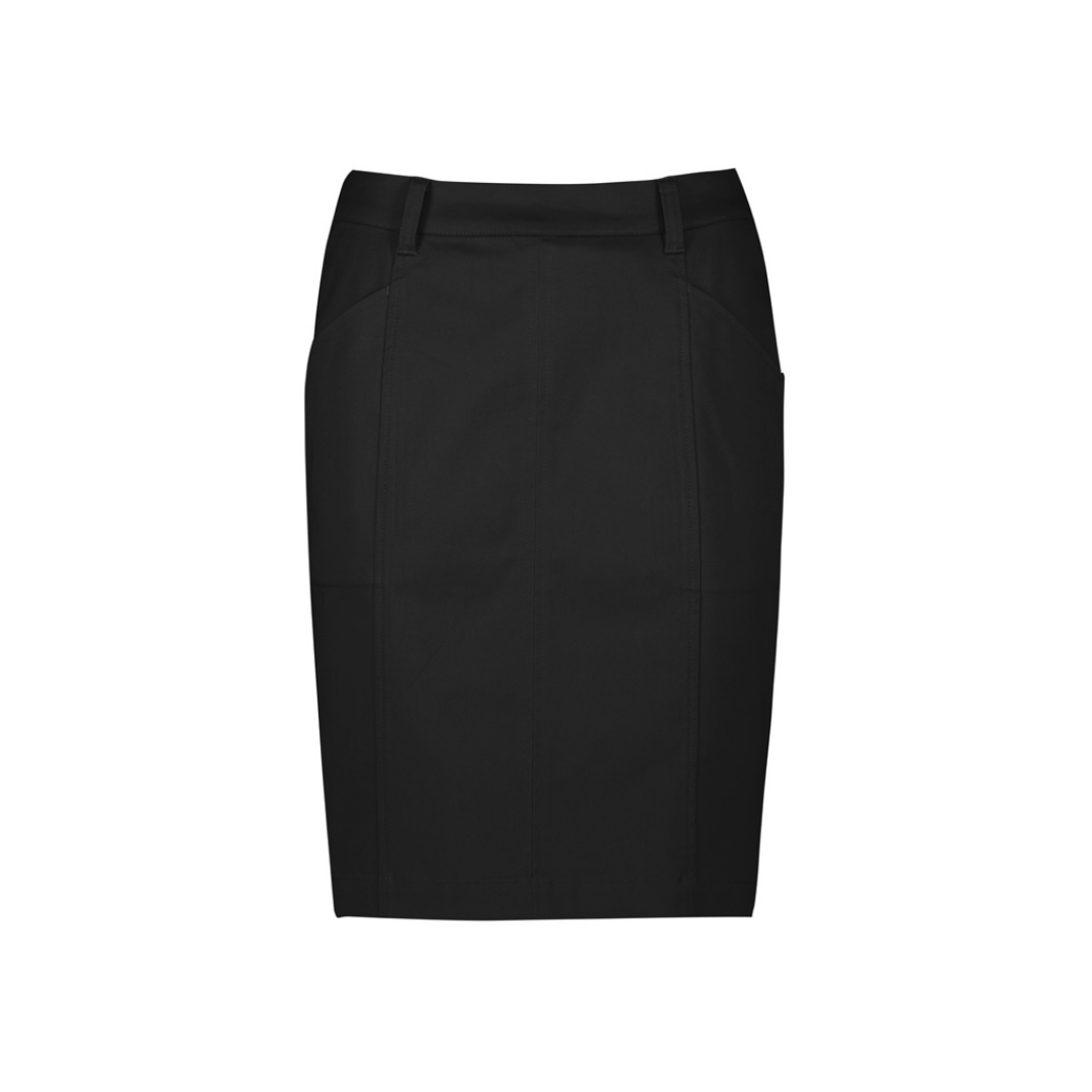 COPL Womens Mid Waist Stretch Chino Skirt