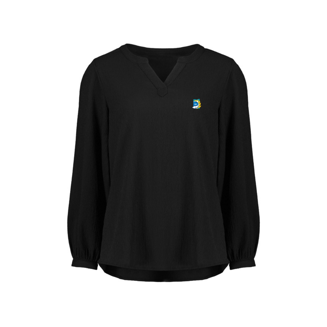 COPL Womens Ruche Long Sleeve Blouse
