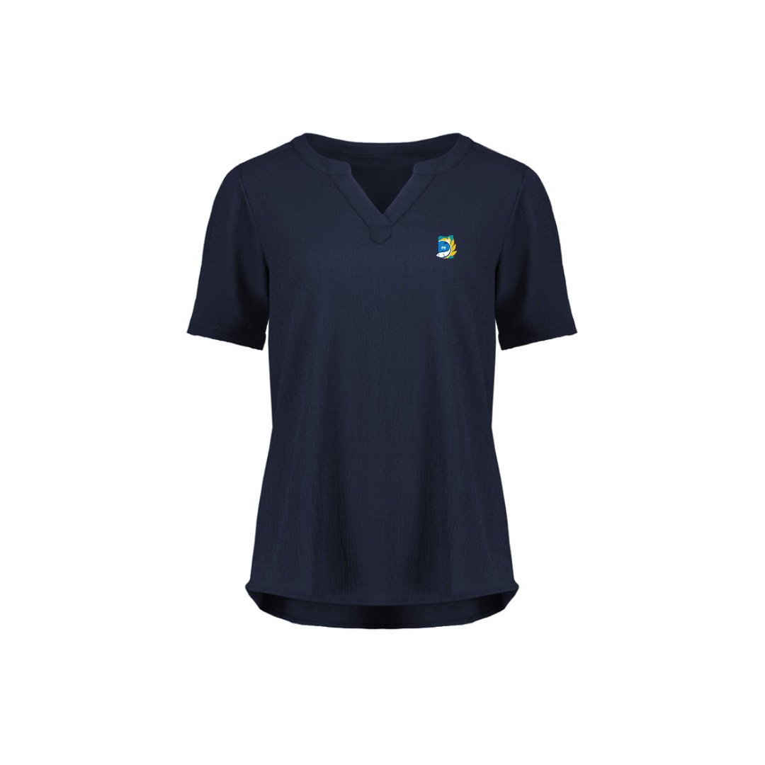 COPL Womens Ruche Short Sleeve Blouse