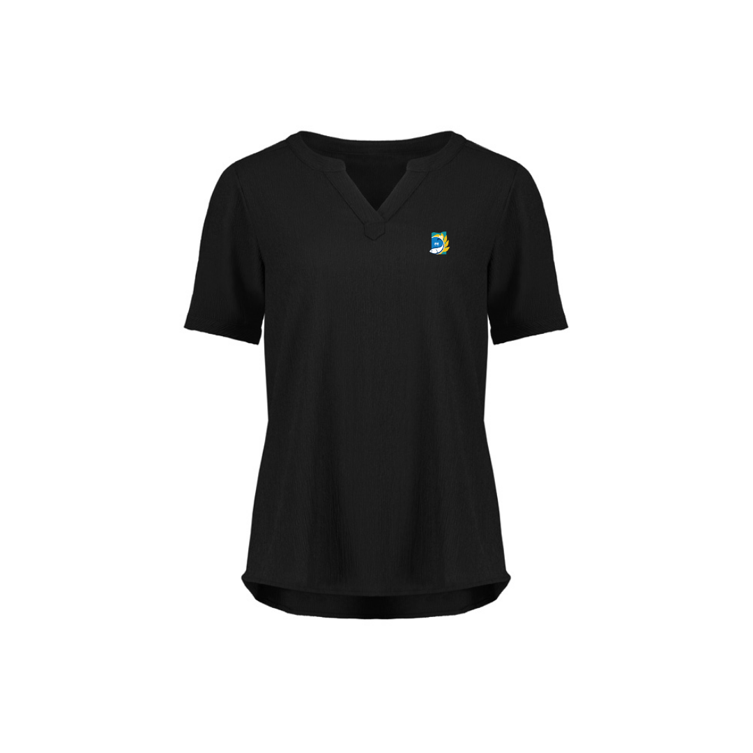 COPL Womens Ruche Short Sleeve Blouse